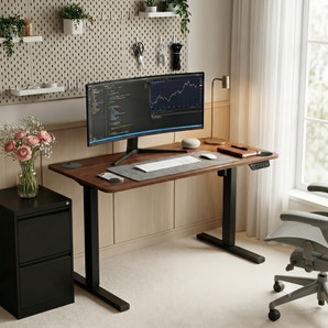 SuperGo SE1 Lite | Budget Standing Desk | 5Y Warranty | 40 KG | Ergonomic Electric Height Adjustable Sit Stand Table | DIY | 110 x 60 CM - Two Piece Tabletop