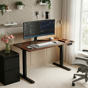 SuperGo SE1 Lite | Budget Standing Desk | 5Y Warranty | 80 KG | Ergonomic Electric Height Adjustable Sit Stand Table | DIY | 110 x 60 CM - Two Piece Tabletop